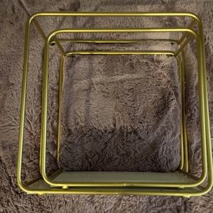 Gold floating shelves